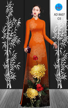 Load image into Gallery viewer, 1 Set - Ao Dai - Traditional Vietnamese Long Dress Collections with Pants - Silk 3D - All Size - Hoa Cuc