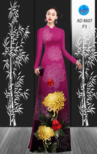 Load image into Gallery viewer, 1 Set - Ao Dai - Traditional Vietnamese Long Dress Collections with Pants - Silk 3D - All Size - Hoa Cuc