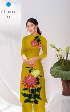 Load image into Gallery viewer, 1 Set - Ao Dai - Traditional Vietnamese Long Dress Collections with Pants - Silk 3D - All Size - Hoa Cuc