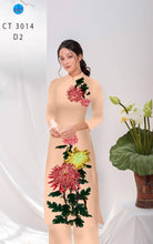 Load image into Gallery viewer, 1 Set - Ao Dai - Traditional Vietnamese Long Dress Collections with Pants - Silk 3D - All Size - Hoa Cuc