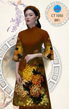 Load image into Gallery viewer, 1 Set - Ao Dai - Traditional Vietnamese Long Dress Collections with Pants - Silk 3D - All Size - Hoa Cuc