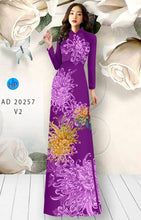 Load image into Gallery viewer, 1 Set - Ao Dai - Traditional Vietnamese Long Dress Collections with Pants - Silk 3D - All Size - Hoa Cuc