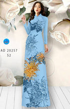 Load image into Gallery viewer, 1 Set - Ao Dai - Traditional Vietnamese Long Dress Collections with Pants - Silk 3D - All Size - Hoa Cuc