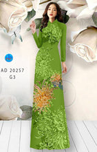 Load image into Gallery viewer, 1 Set - Ao Dai - Traditional Vietnamese Long Dress Collections with Pants - Silk 3D - All Size - Hoa Cuc