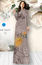 Load image into Gallery viewer, 1 Set - Ao Dai - Traditional Vietnamese Long Dress Collections with Pants - Silk 3D - All Size - Hoa Cuc