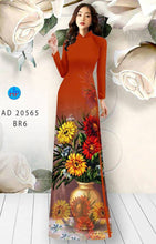 Load image into Gallery viewer, 1 Set - Ao Dai - Traditional Vietnamese Long Dress Collections with Pants - Silk 3D - All Size - Hoa Cuc