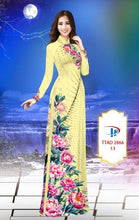 Load image into Gallery viewer, 1 Set - Ao Dai - Traditional Vietnamese Long Dress Collections with Pants - Silk 3D - All Size - Hoa Cuc