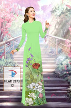 Load image into Gallery viewer, 1 Set - Ao Dai - Traditional Vietnamese Long Dress Collections with Pants - Silk 3D - All Size - Hoa Cuc