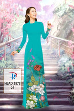 Load image into Gallery viewer, 1 Set - Ao Dai - Traditional Vietnamese Long Dress Collections with Pants - Silk 3D - All Size - Hoa Cuc
