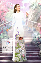 Load image into Gallery viewer, 1 Set - Ao Dai - Traditional Vietnamese Long Dress Collections with Pants - Silk 3D - All Size - Hoa Cuc