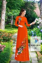 Load image into Gallery viewer, 1 Set - Ao Dai - Traditional Vietnamese Long Dress Collections with Pants - Silk 3D - All Size - Hoa Cuc