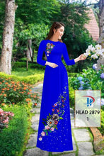 Load image into Gallery viewer, 1 Set - Ao Dai - Traditional Vietnamese Long Dress Collections with Pants - Silk 3D - All Size - Hoa Cuc