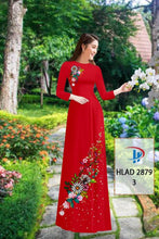 Load image into Gallery viewer, 1 Set - Ao Dai - Traditional Vietnamese Long Dress Collections with Pants - Silk 3D - All Size - Hoa Cuc