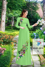 Load image into Gallery viewer, 1 Set - Ao Dai - Traditional Vietnamese Long Dress Collections with Pants - Silk 3D - All Size - Hoa Cuc