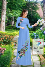 Load image into Gallery viewer, 1 Set - Ao Dai - Traditional Vietnamese Long Dress Collections with Pants - Silk 3D - All Size - Hoa Cuc