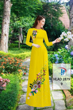 Load image into Gallery viewer, 1 Set - Ao Dai - Traditional Vietnamese Long Dress Collections with Pants - Silk 3D - All Size - Hoa Cuc