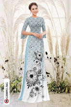 Load image into Gallery viewer, 1 Set - Ao Dai - Traditional Vietnamese Long Dress Collections with Pants - Silk 3D - All Size - Hoa Cuc