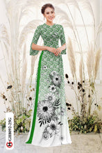 Load image into Gallery viewer, 1 Set - Ao Dai - Traditional Vietnamese Long Dress Collections with Pants - Silk 3D - All Size - Hoa Cuc