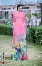 Load image into Gallery viewer, 1 Set - Ao Dai - Traditional Vietnamese Long Dress Collections with Pants - Silk 3D - All Size - Hoa Cuc
