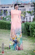 Load image into Gallery viewer, 1 Set - Ao Dai - Traditional Vietnamese Long Dress Collections with Pants - Silk 3D - All Size - Hoa Cuc