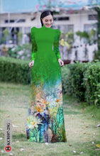 Load image into Gallery viewer, 1 Set - Ao Dai - Traditional Vietnamese Long Dress Collections with Pants - Silk 3D - All Size - Hoa Cuc