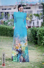 Load image into Gallery viewer, 1 Set - Ao Dai - Traditional Vietnamese Long Dress Collections with Pants - Silk 3D - All Size - Hoa Cuc