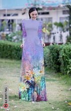 Load image into Gallery viewer, 1 Set - Ao Dai - Traditional Vietnamese Long Dress Collections with Pants - Silk 3D - All Size - Hoa Cuc