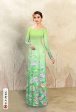 Load image into Gallery viewer, 1 Set - Ao Dai - Traditional Vietnamese Long Dress Collections with Pants - Silk 3D - All Size - Hoa Cuc