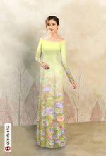 Load image into Gallery viewer, 1 Set - Ao Dai - Traditional Vietnamese Long Dress Collections with Pants - Silk 3D - All Size - Hoa Cuc