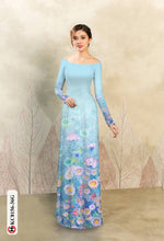 Load image into Gallery viewer, 1 Set - Ao Dai - Traditional Vietnamese Long Dress Collections with Pants - Silk 3D - All Size - Hoa Cuc