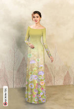 Load image into Gallery viewer, 1 Set - Ao Dai - Traditional Vietnamese Long Dress Collections with Pants - Silk 3D - All Size - Hoa Cuc