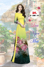 Load image into Gallery viewer, 1 Set - Ao Dai - Traditional Vietnamese Long Dress Collections with Pants - Silk 3D - All Size - Hoa Cuc