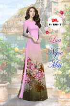 Load image into Gallery viewer, 1 Set - Ao Dai - Traditional Vietnamese Long Dress Collections with Pants - Silk 3D - All Size - Hoa Cuc