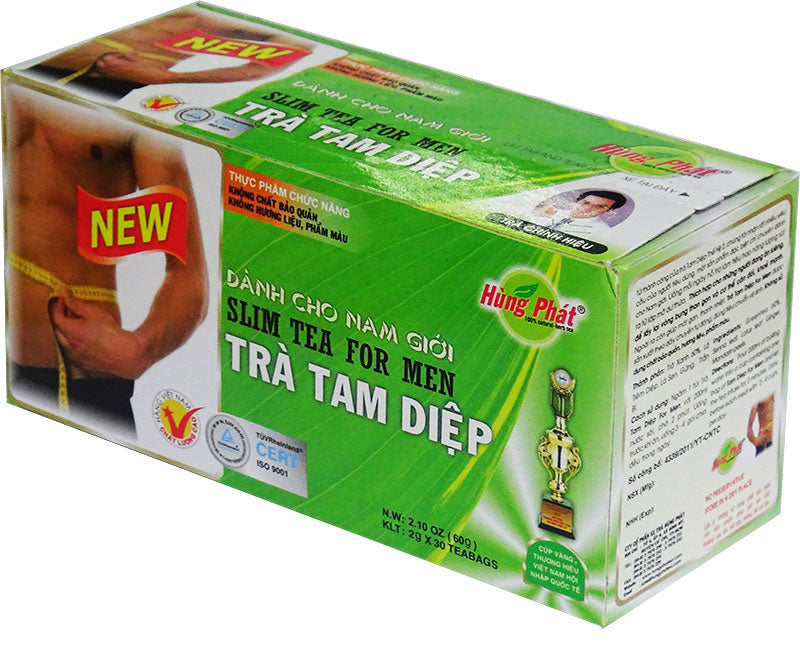 02 Boxes - Trà Tam Diệp Hiệu Men Men Túi Lọc Hùng Phát Hỗ Trợ Giảm Cân Thanh Lọc Cơ Thể Cho Nam Giới Hộp 30 Gói