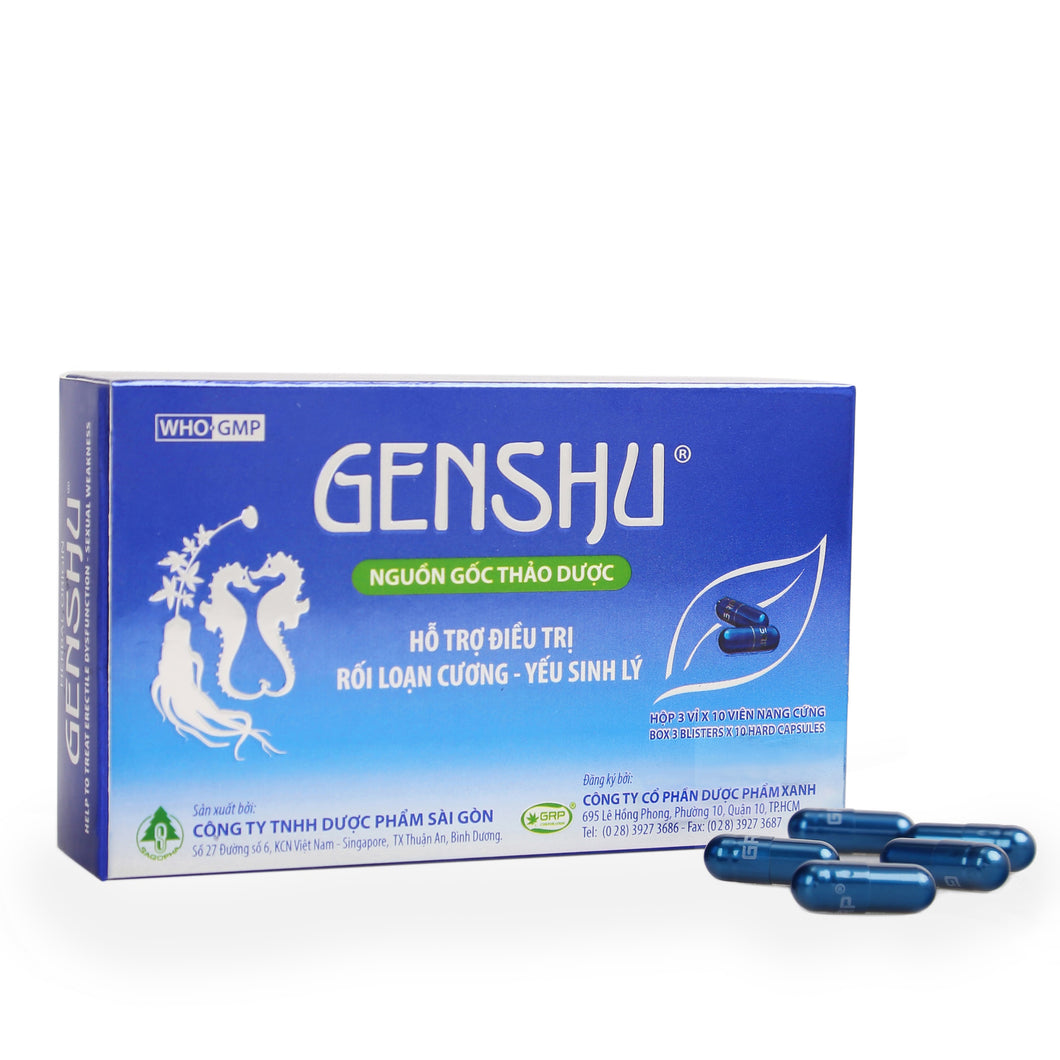 GENSHU (3 VỈ X 10 VIÊN) HỖ TRỢ ĐIỀU TRỊ YẾU SINH LÝ
