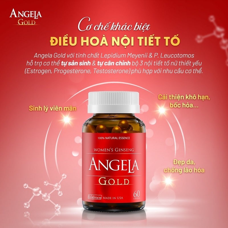 01 Box (60 Capsules/box) Women's Ginseng Angela Gold by Ecogreen 60 Capsules