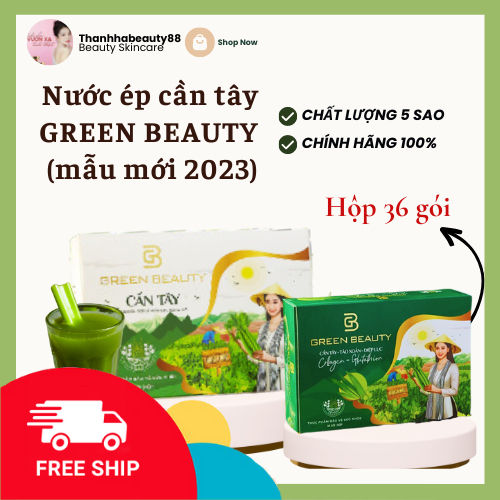 Nước ép cần tây GREEN BEAUTY mẫu mới 2023 hôp 36 gói