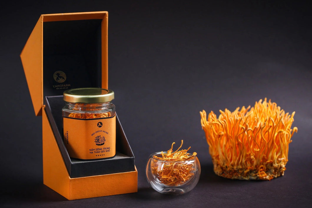 10 gram Dried Cordyceps Militaris, Nam Dong Trung Ha Thao Say Kho Langfarm