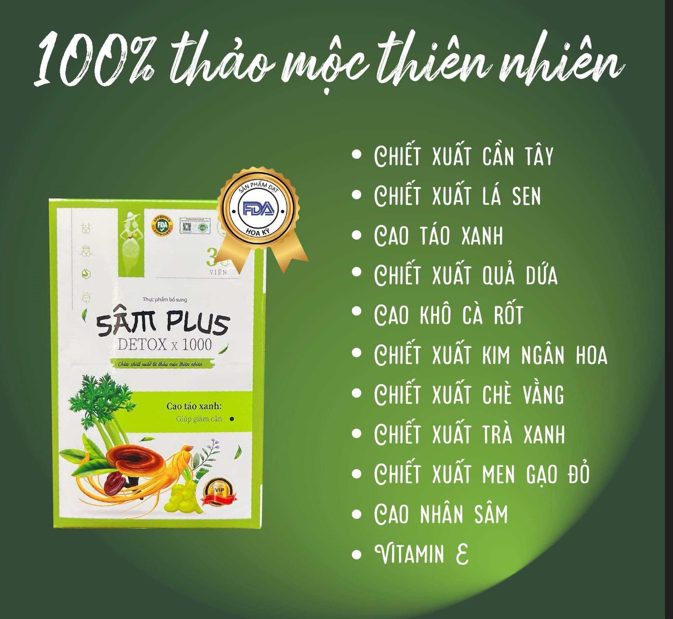 2x Giam can Sam Plus Detox x 1000-new model of Sam Plus Sbody Green–weight loss