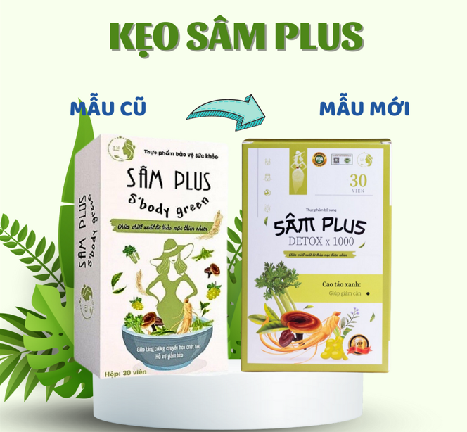 3x Sam Plus Detox x 1000-new model of Sam Plus Sbody Green–weight loss Giam can
