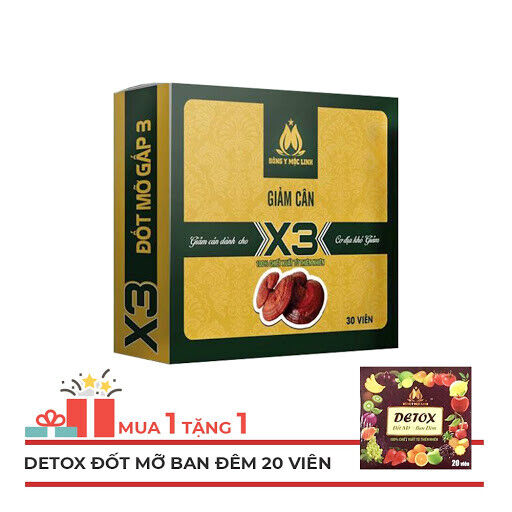 1x GIAM CAN HERBAL MOC LINH SLIM X3 – WEIGHT LOSS, OFFER 1X OF 20 CAPSULES DETOX