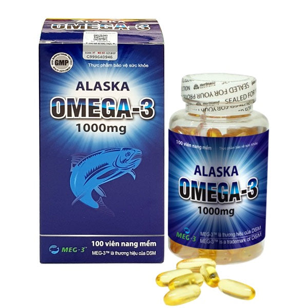 dầu cá Alaska Omega-3 1000mg (Gia Nguyễn) lọ 100 viên