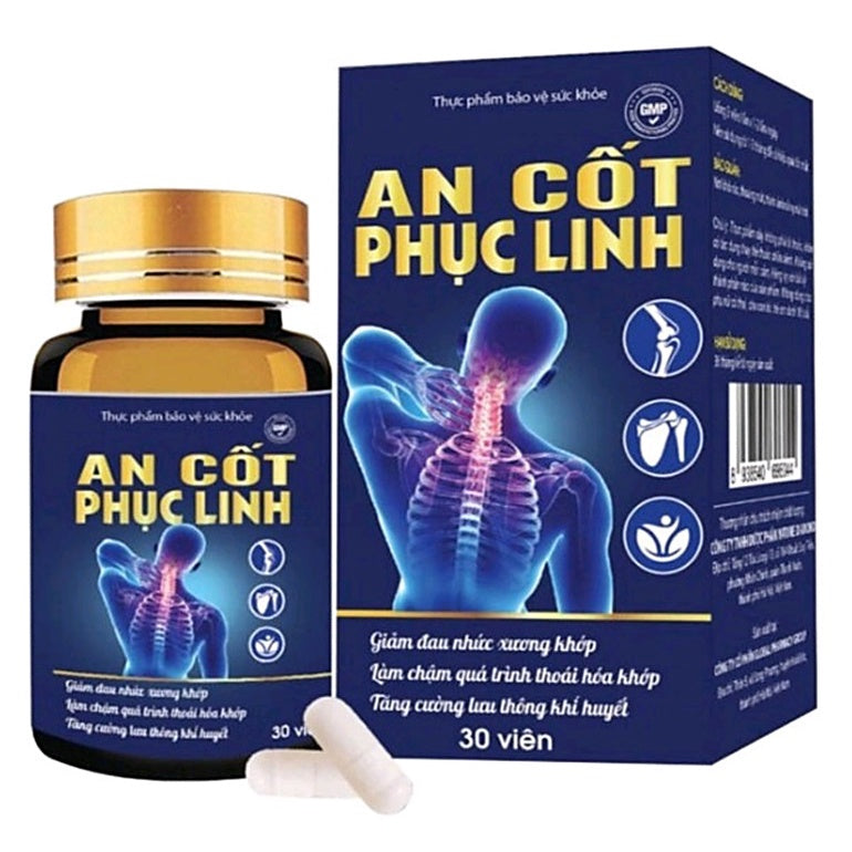 02 boxes - Viên Uống giảm Đau Nhức Xương KHớp An Cốt Phục Linh hỗ trợ làm trơn ổ khớp, giảm triệu chứng đau khớp, viêm khớp, thoái