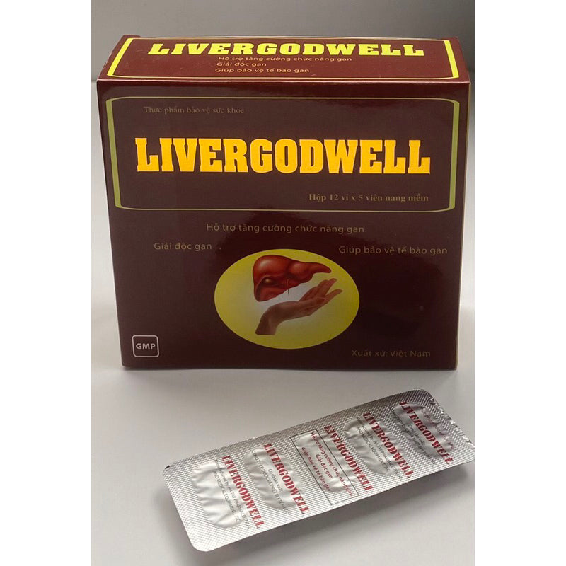 02 Boxes - Viên uống bổ gan Livergodwell giúp tăng cường chức năng gan, giải độc gan hộp 60 viên