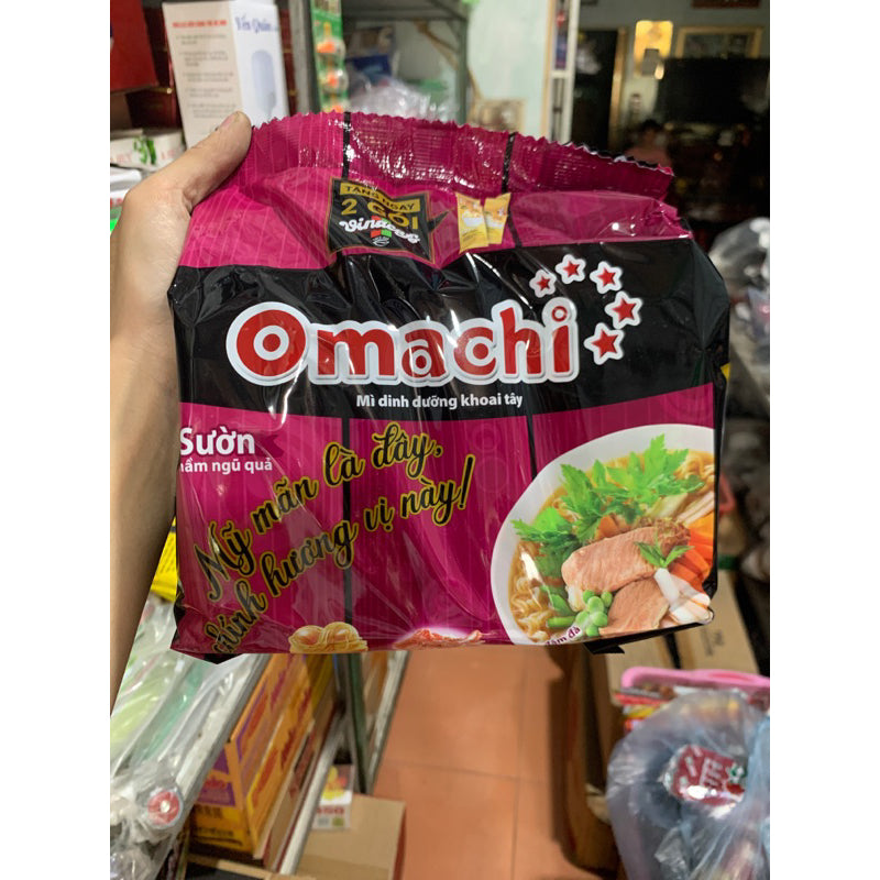 4 lốc to Mì Tôm Omachi Sườn - pack of 5 Gói nhỏ