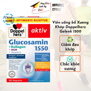 Viên uống xương khớp Glucosamine Doppelherz chắc khỏe xương, bôi trơn giảm đau khớp