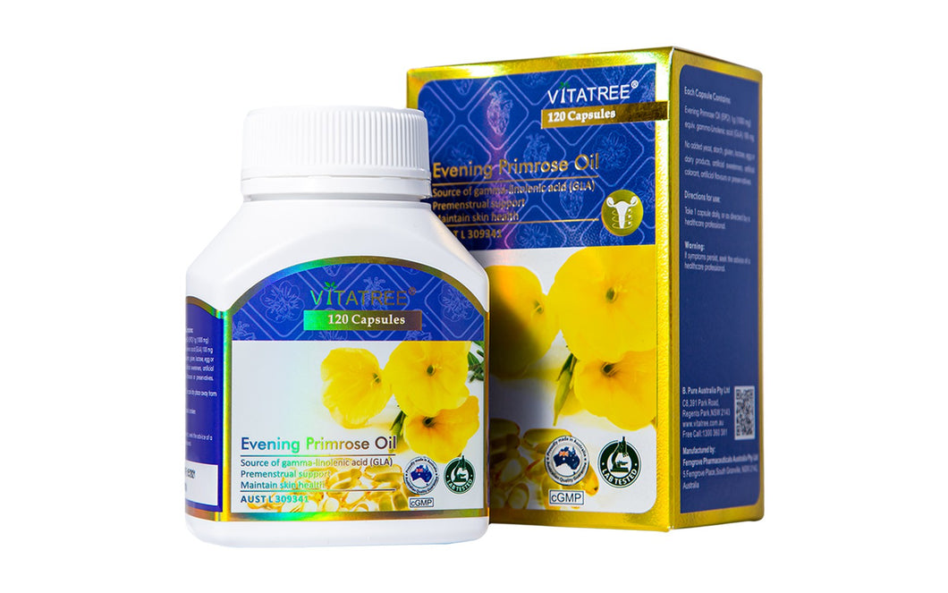Viên uống Evening Primrose Oil Vitatree hỗ trợ giảm triệu chứng tiền kinh nguyệt (120 viên)