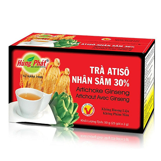 2 Boxs-  Tra Hung Phat - Hung Phat Tea - Trà Atiso Nhân Sâm - Artichoke Ginseng Tea