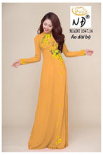 Load image into Gallery viewer, 1 Set - Ao Dai - Traditional Vietnamese Long Dress Collections with Pants - Silk 3D - All Size - Hoa Cuc
