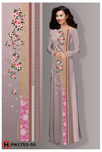 Load image into Gallery viewer, 1 Set - Ao Dai - Traditional Vietnamese Long Dress Collections with Pants - Silk 3D - All Size - Hoa Cuc
